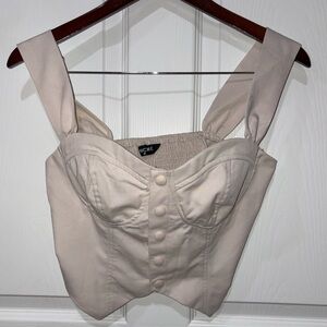 CHICME light pink, bustier, crop top, button front size M